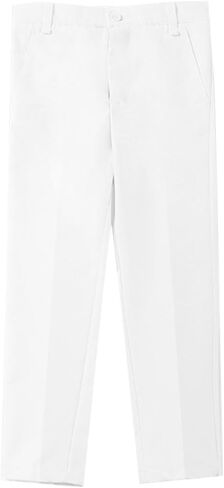 بنطال جولف للأولاد فضفاض كاجوال بخصر مطاطي من القطن زي مدرسي بنطال رياضي مسطح من الأمام مفتوح من الأسفل مع جيوب in Kuwait