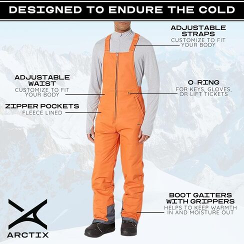 Arctix Men's Essential Insulated Bib Overalls, Burnt Ginger, Medium/32" Inseam in Saudi Arabia
