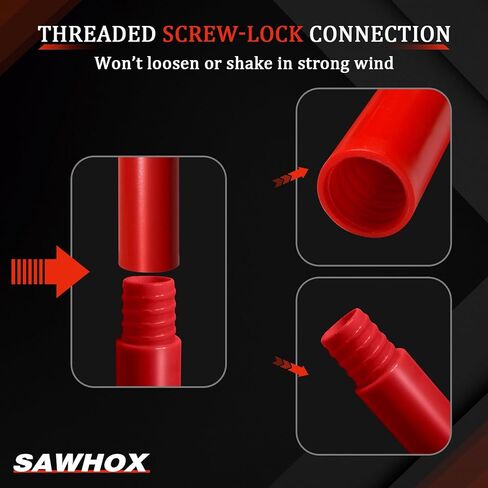 مجموعة أعلام ركن كرة القدم مع حقيبة حمل، أعلام زاوية حمراء لملاعب كرة القدم، أقطاب ABS معززة مقاس 60 بوصة للتدريب على المباريات ومثاقب الرشاقة (4 عبوات) in Kuwait