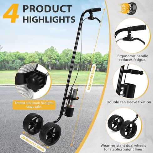 CAROD Marking Paint Wand, Dual-Wheel Line Marking Wand Sprayer Compatible with Inverted Marking Paint, Side Push Marking Stick for Ground Sport Field Parking Lot Spray Applicator in Kuwait