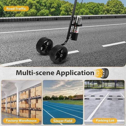 CAROD Marking Paint Wand, Dual-Wheel Line Marking Wand Sprayer Compatible with Inverted Marking Paint, Side Push Marking Stick for Ground Sport Field Parking Lot Spray Applicator in Kuwait