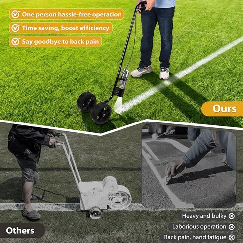 CAROD Marking Paint Wand, Dual-Wheel Line Marking Wand Sprayer Compatible with Inverted Marking Paint, Side Push Marking Stick for Ground Sport Field Parking Lot Spray Applicator in Kuwait