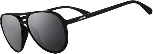 goodr Operation: Blackout Polarized Aviator Sunglasses for Men & Women, Large Sized (Mach G), Black Solid Frame with Black Non-Reflective Glare Reducing Lenses, UV400 Protection, No Slip, No Bounce in Kuwait