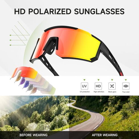 3 Pack Polarized Sports Sunglasses Men Women, Running Mens Sunglasses UV Protection for Baseball Cycling Fishing in Saudi Arabia