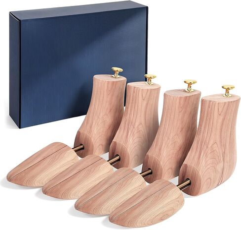 شجرة حذاء سيدار للرجال 9-10.5/امرأة 10.5-12، زوجان من شجرة الحذاء مقاس L للمقاس الأمريكي، مواد طبيعية وشجرة أحذية خشبية عطرة، شجرة نقالة خشبية لإزالة الروائح الكريهة in Kuwait