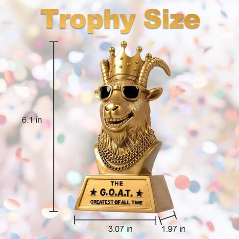 جائزة الفائز بكأس الماعز - جائزة مضحكة مصنوعة يدويًا مقاس 6 بوصات هي الأعظم على الإطلاق لبطل كرة القدم الخيالي، وأفضل لاعب في المكتب، وتقدير الموظفين، والرئيس وزملاء العمل، والفائز وهدايا الكمامة للرجال والأصدقاء in Kuwait