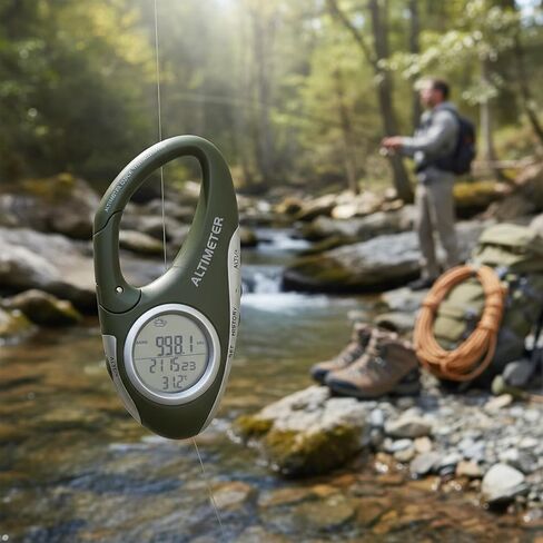 Digital Altimeter Barometer Thermometer for Hiking Camping Fishing - Portable Handheld Outdoor Sports Gear with Backlight Display,Car Travel Accessories in Kuwait