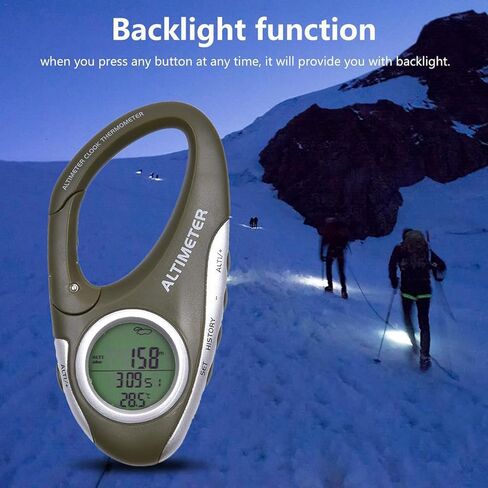Digital Altimeter Barometer Thermometer for Hiking Camping Fishing - Portable Handheld Outdoor Sports Gear with Backlight Display,Car Travel Accessories in Kuwait