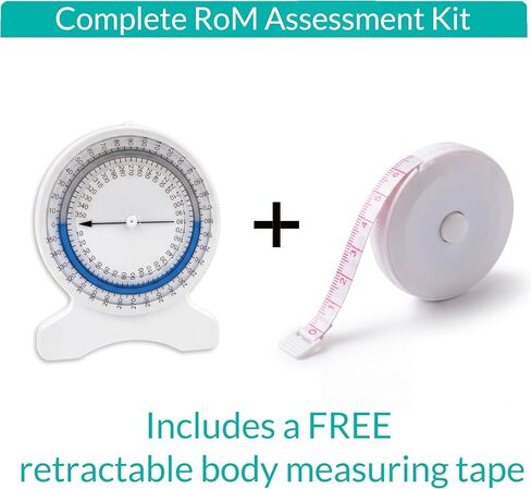 مقياس ميل الفقاعات 2 في 1 مع شريط قياس الجسم، نطاق مانع للتسرب من مقياس زاوية الحركة، مجموعة تقييم حركة المفاصل الاحترافية لطلاب PT واللياقة البدنية in Kuwait