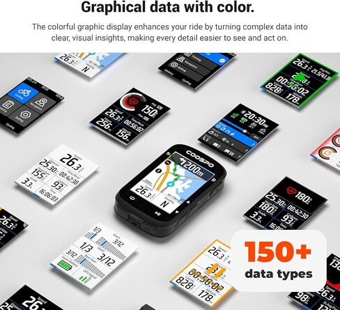 COOSPO Color Touchscreen GPS Bike Computer CS600, Wireless IPX7 Waterproof Cycling GPS Speedometer with Bluetooth/ANT+, Backlight Route Navigation, Support Bike Radar & 36H Battery Life in Kuwait