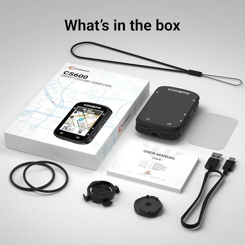 COOSPO Color Touchscreen GPS Bike Computer CS600, Wireless IPX7 Waterproof Cycling GPS Speedometer with Bluetooth/ANT+, Backlight Route Navigation, Support Bike Radar & 36H Battery Life in Kuwait