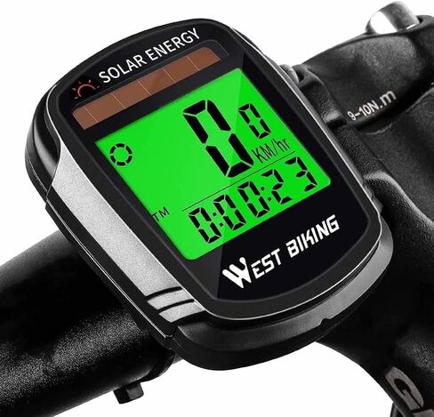 Bicycle Odometer, Multifunctional Solar Powered Bicycle Speedometer, Wireless Waterproof Bicycle Computer Mileage Pedometer in Saudi Arabia