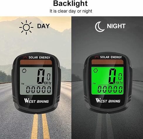 Bicycle Odometer, Multifunctional Solar Powered Bicycle Speedometer, Wireless Waterproof Bicycle Computer Mileage Pedometer in Saudi Arabia