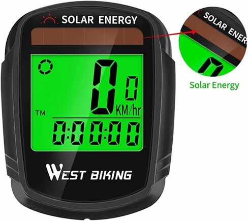 Bicycle Odometer, Multifunctional Solar Powered Bicycle Speedometer, Wireless Waterproof Bicycle Computer Mileage Pedometer in Saudi Arabia