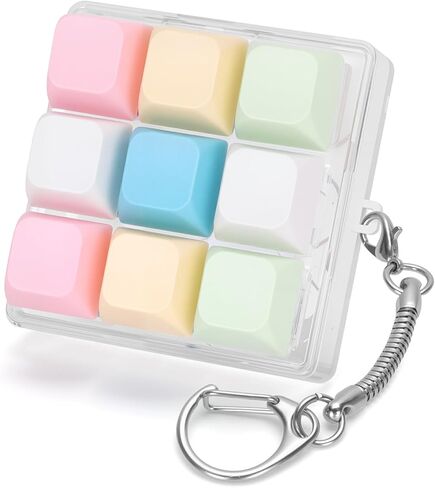 Colorful Keyboard Fidget Toys for Adults Mechanical Button Keyboard Clicker Keychain for Work Stress Relief Anxiety (9IN1-Style A) in Saudi Arabia