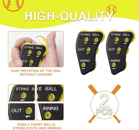2 حزمة 4 عجلة البيسبول حكم الفرس مؤشر الحكم والعتاد الكرة اللينة معدات حكم الملعب عداد الفرس لتسجيل النقاط تسجيل عموميات الأدوار الكرات in Kuwait