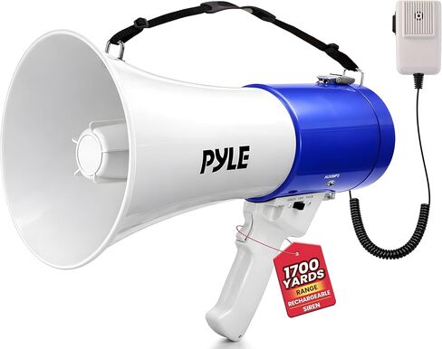 مكبر صوت محمول من بايل بقدرة 50 وات - صفارة إنذار، حجم قابل للتعديل يصل إلى 1700 ياردة، مدخل Aux وتشغيل USB/TF، خفيف الوزن للأنشطة الداخلية والخارجية، ومثاقب الرياضة والطوارئ in Kuwait