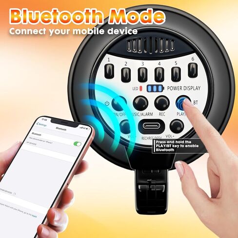 مكبر صوت مكبر صوت بولهورن بقدرة 20 وات، مكبر صوت بصوت عالٍ مع مغير صوت، صفارة إنذار وتسجيل مدمجة في هاتف ميجا، يدعم مدخل BT، لألعاب الحفلات والخارجية (أسود) in Kuwait