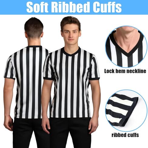 Referee Shirt, Basketball Referee Shirt Men, Ref Shirt V-Neck Men’s & Women’s Short Sleeve Referee Costume in Saudi Arabia
