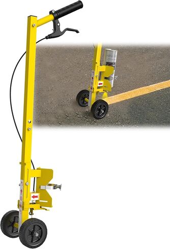 Striping Line Painting Wand, Industrial Two-Wheel Striping Spray Paint Wand for Line Paint Stripe Ground, Compatible with Inverted Striping Paint, Yellow(T-Tip Nozzle) in Saudi Arabia