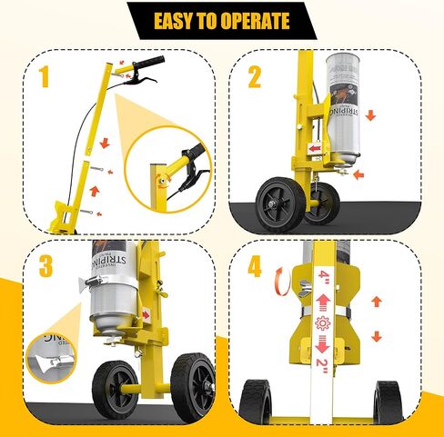 Striping Line Painting Wand, Industrial Two-Wheel Striping Spray Paint Wand for Line Paint Stripe Ground, Compatible with Inverted Striping Paint, Yellow(T-Tip Nozzle) in Saudi Arabia