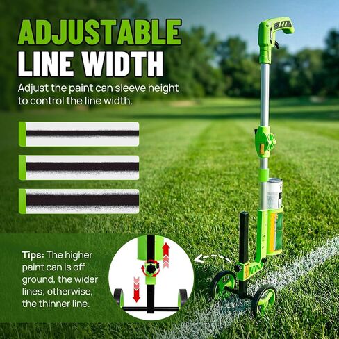 zozen Foldable Marking Paint Wand, 2-Wheel/Line Widths Adjustable/with Bag, Industrial Striping Line Painting Wand for Ground Striping, Parking Lot, Work with Inverted Striping Paint (T-Tip Nozzle) in Kuwait