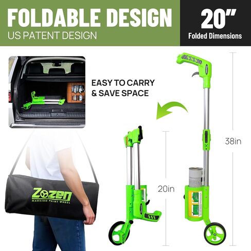 zozen Foldable Marking Paint Wand, with Carry Bag/Adjustable Line Widths, Used with Side-Push Inverted Marking Spray Paint, Industrial Paint Sticks for Sports Field, Parking Lot & Utility Marking in Kuwait