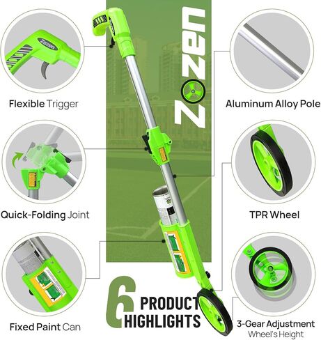 zozen Foldable Marking Paint Wand, with Carry Bag/Adjustable Line Widths, Used with Side-Push Inverted Marking Spray Paint, Industrial Paint Sticks for Sports Field, Parking Lot & Utility Marking in Kuwait