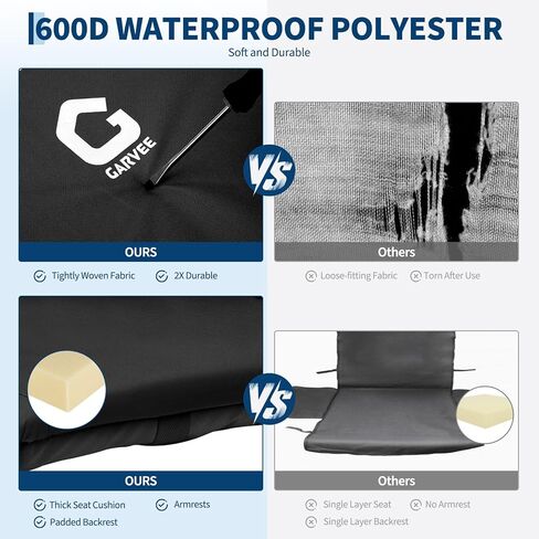 طقم من قطعتين من مقاعد الملعب مقاس 20 بوصة، كرسي تبييض عريض مع دعم خلفي قابل للتعديل ووسادة سميكة، ومساند للذراعين، وجيوب جانبية، وخطاف تبييض، سهل التخزين والحمل، أسود in Kuwait