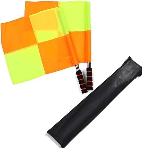 2-Pack Soccer Referee Flags, 14x14 Inches Ideal for linesmen and offside signaling in soccer games, these durable flags offer high visibility. Perfect for matches, training, and referee equipment. in Saudi Arabia
