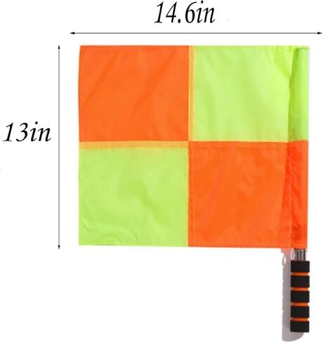 2-Pack Soccer Referee Flags, 14x14 Inches Ideal for linesmen and offside signaling in soccer games, these durable flags offer high visibility. Perfect for matches, training, and referee equipment. in Saudi Arabia