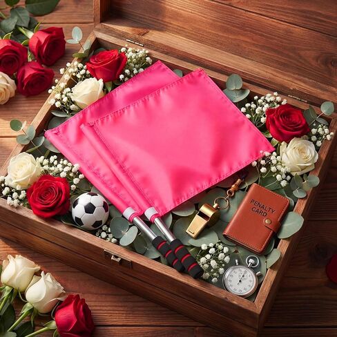 Frienda 2 Pcs Rose Pink Volleyball Line Judge Flags 18.9 x 14.2 Inch Referee Flags Volleyball Lightweight Referee Flag with Comfortable Soft Grip Handles for Sports Events Soccer Track and Field in Saudi Arabia