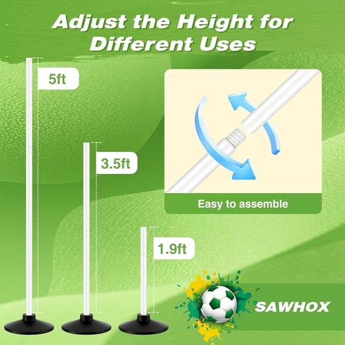 أعلام زوايا كرة القدم مع قاعدة مطاطية بوزن 2.7 رطل، 4 أعلام زوايا لملعب كرة القدم مع ارتفاع قابل للتعديل للعشب والعشب والخرسانة والملعب الداخلي، تتضمن حقيبة حمل in Kuwait