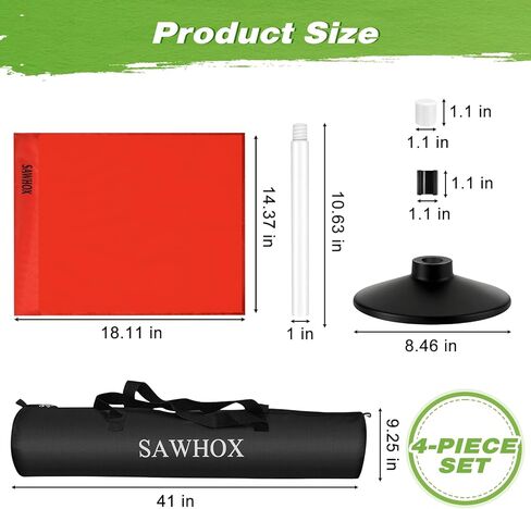 أعلام زوايا كرة القدم مع قاعدة مطاطية بوزن 2.7 رطل، 4 أعلام زوايا لملعب كرة القدم مع ارتفاع قابل للتعديل للعشب والعشب والخرسانة والملعب الداخلي، تتضمن حقيبة حمل in Kuwait
