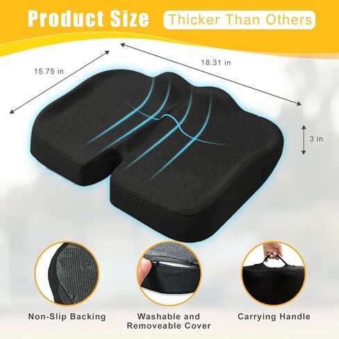 Stadium Seat Cushion, Extra Thick 50D High-Density Bleacher Cushion with Carry Handle, Non-Slip Water-Resistant Stadium Cushions for Bleachers & Outdoor Events(2-Pack) in Kuwait