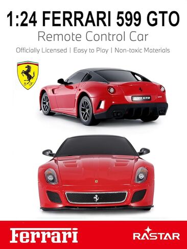 RASTAR 46400 1/24 Ferrari RC Car - Officially Licensed Ferrari 599 GTO Remote Control Car for Play and Display - Ideal Gift for Kids - Black in Saudi Arabia