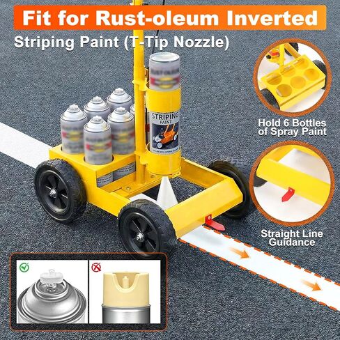 Parking Lot Striping Machine, 2-4 inch Adjustable Stripe Width, Striping Line Marking Machine Compatible with Professional Inverted Striping Spray Paint, Designed for Fast Accurate Marking in Saudi Arabia