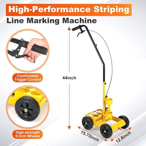 Parking Lot Striping Machine, 2-4 inch Adjustable Stripe Width, Striping Line Marking Machine Compatible with Professional Inverted Striping Spray Paint, Designed for Fast Accurate Marking in Saudi Arabia