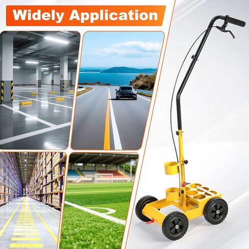 Parking Lot Striping Machine, 2-4 inch Adjustable Stripe Width, Striping Line Marking Machine Compatible with Professional Inverted Striping Spray Paint, Designed for Fast Accurate Marking in Saudi Arabia