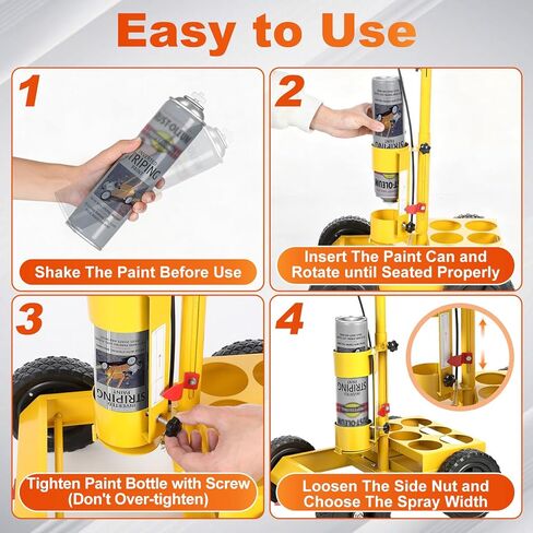Parking Lot Striping Machine, 2-4 inch Adjustable Stripe Width, Striping Line Marking Machine Compatible with Professional Inverted Striping Spray Paint, Designed for Fast Accurate Marking in Saudi Arabia