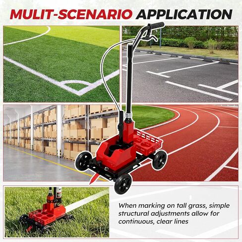 Zozen Parking Lot Striping Machine, 3-IN-1 Straight &Freehand Curve &Circle Striping Line Marking Machine, 2-5" Adjustable Width, Windproof Design, Work with Professional Inverted Striping Spray Paint in Kuwait