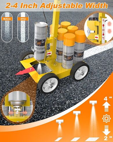 Parking Lot Striping Machine, Striping Line Marking Machine, Compatible with Professional Inverted Striping Spray Paint, Line Paint Striper Machine for Fast and Accurate Marking in Kuwait
