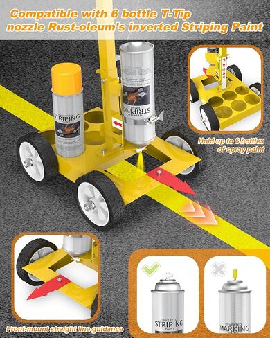 Parking Lot Striping Machine, Striping Line Marking Machine, Compatible with Professional Inverted Striping Spray Paint, Line Paint Striper Machine for Fast and Accurate Marking in Kuwait