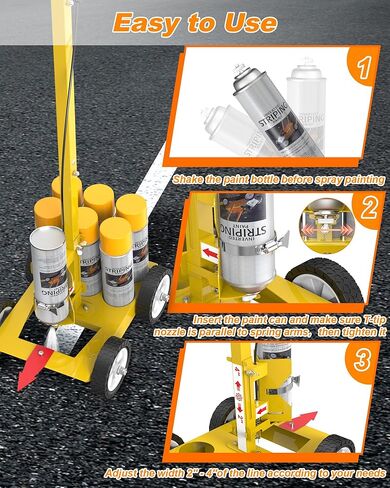 Parking Lot Striping Machine, Striping Line Marking Machine, Compatible with Professional Inverted Striping Spray Paint, Line Paint Striper Machine for Fast and Accurate Marking in Kuwait