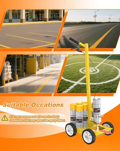 Parking Lot Striping Machine, Striping Line Marking Machine, Compatible with Professional Inverted Striping Spray Paint, Line Paint Striper Machine for Fast and Accurate Marking in Kuwait