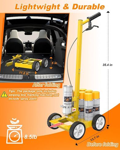 Parking Lot Striping Machine, Striping Line Marking Machine, Compatible with Professional Inverted Striping Spray Paint, Line Paint Striper Machine for Fast and Accurate Marking in Kuwait