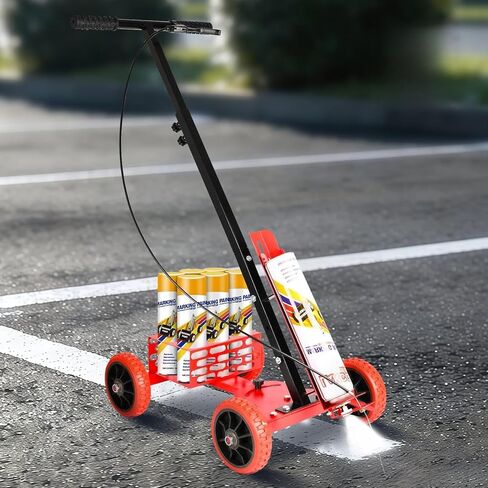 بخاخ طلاء آلي لتخطيط موقف السيارات مع قوس قابل للتعديل وخطوط مستقيمة، أداة وضع علامات شديدة التحمل مع ارتفاع قابل للتعديل ومقبض مزدوج لخطوط موقف السيارات/المرآب/الملعب/خطوط ملعب كرة السلة in Kuwait