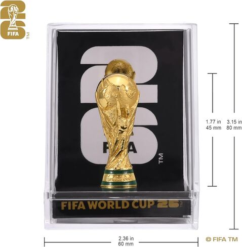 Official FIFA World Cup 2026 Edition - 3 Inch 3D Trophy Inside a Premium Acrylic Case - Timeless Collector’s Item - FIFA World Cup Trophy Replica Perfect for Man Cave or Football Memorabilia in Saudi Arabia