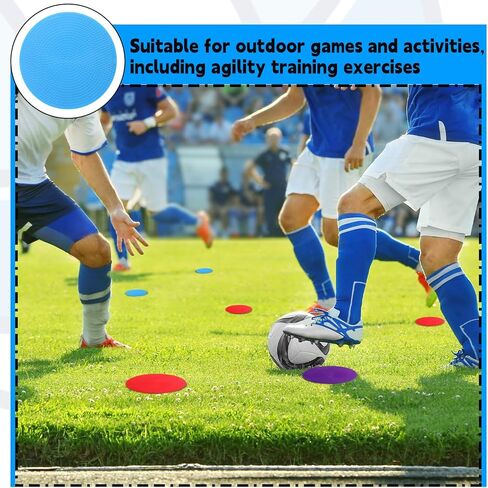 72 Pcs Poly Spot Markers, 4.7 Inch Non Slip TPR Floor Marker 6 Colors Round Dot Markers with Black Storage Bag for Gym Soccer Basketball Agility Training, Classroom Decor in Saudi Arabia