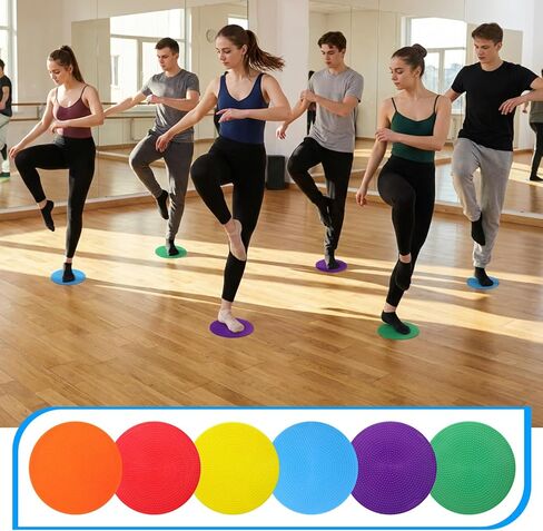 72 Pcs Poly Spot Markers, 4.7 Inch Non Slip TPR Floor Marker 6 Colors Round Dot Markers with Black Storage Bag for Gym Soccer Basketball Agility Training, Classroom Decor in Saudi Arabia
